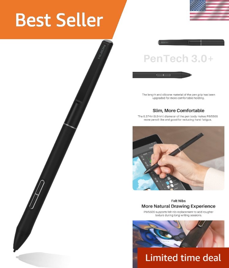 Precision Slim Pen PW550S for Huion Tablets - Battery Free with Tilt Function