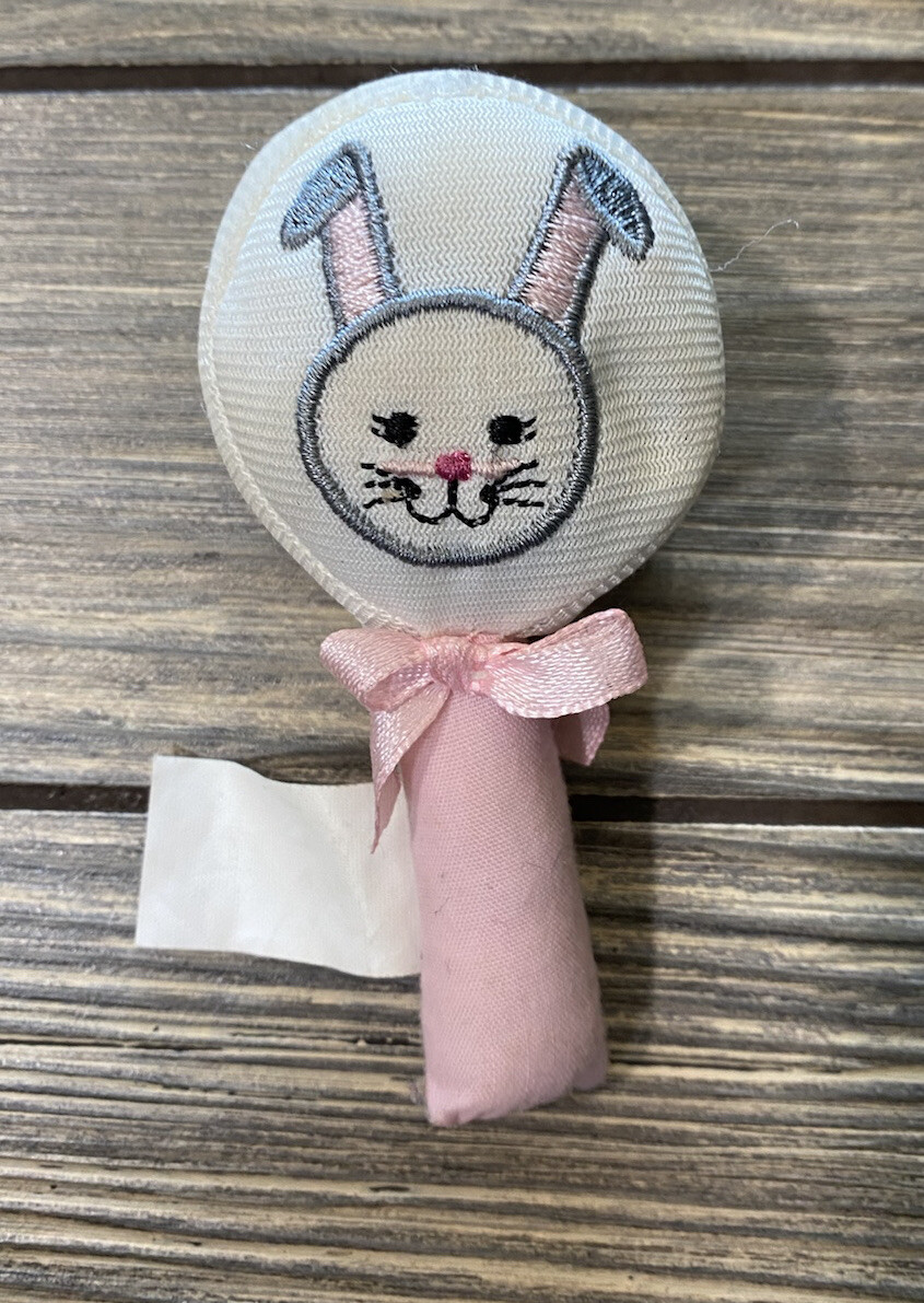 Walmart Inc White Pink Bunny Rattle Toy Soft Kids