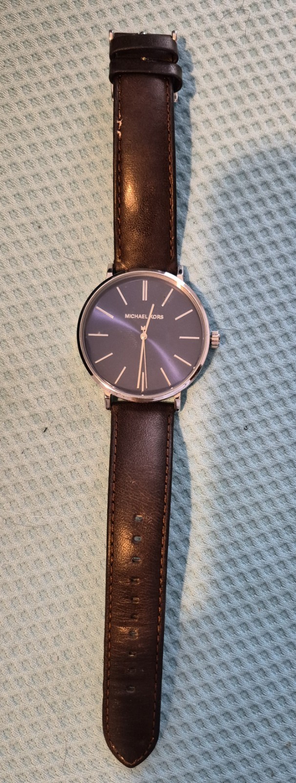 Michael Kors Three-Hand Brown Leather Watch