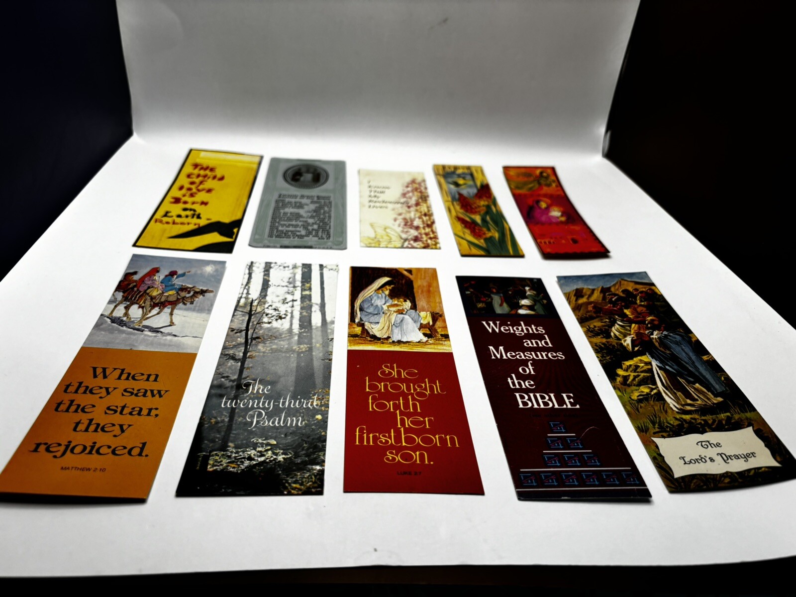 Vintage Christian Bookmark Lot | 10 Bookmarks | Psalms | Christmas | Bible 
