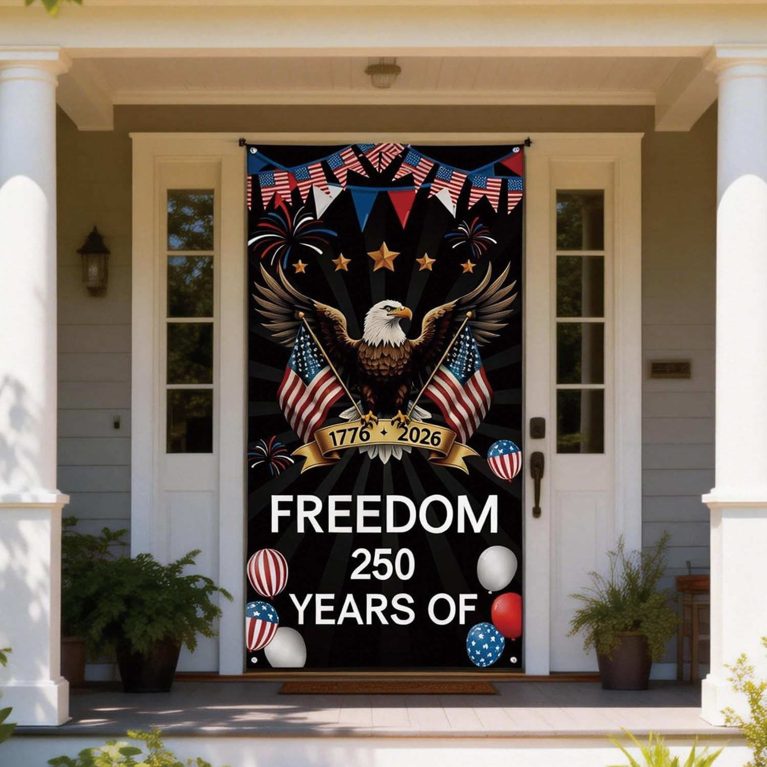 American 1776-2026 Door Backdrop 250 Years America Backdrop Door Banner USA Patr