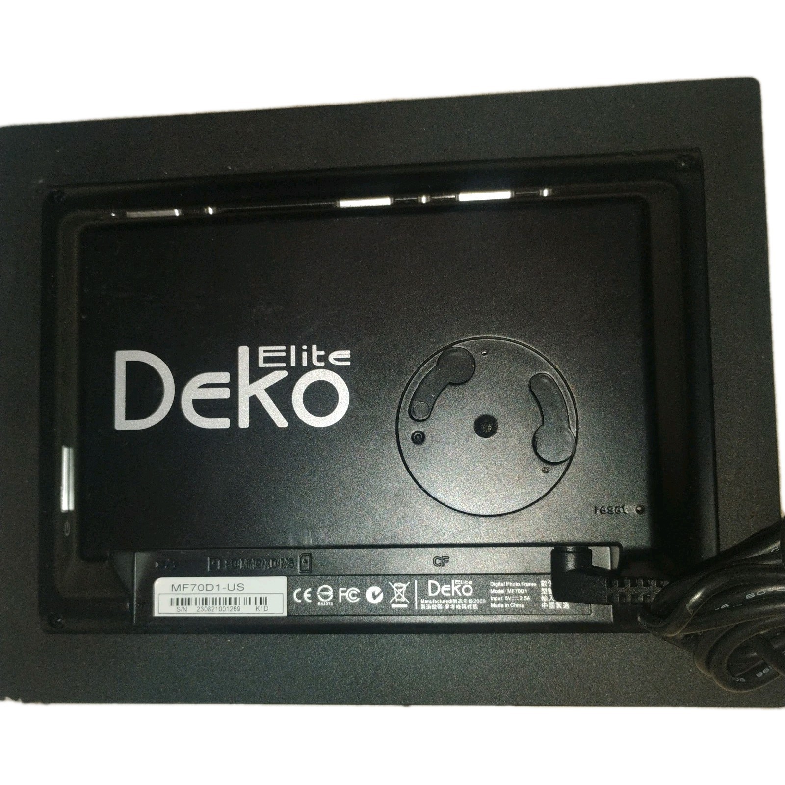 Deko Elite 7" Digital Photo Frame - Model MF70D1-US - Vintage 2008 Multifunction