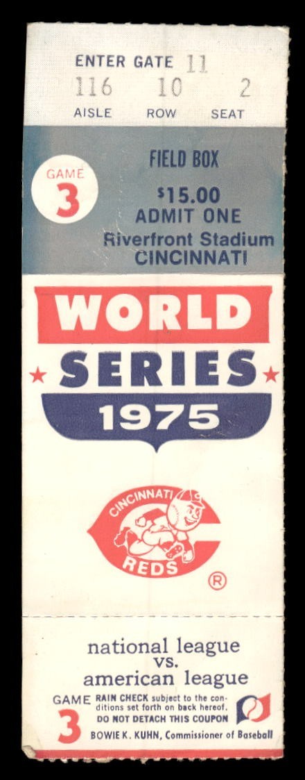 1975 World Series Game 5 Ticket – Reds vs Red Sox – Riverfront Stadium