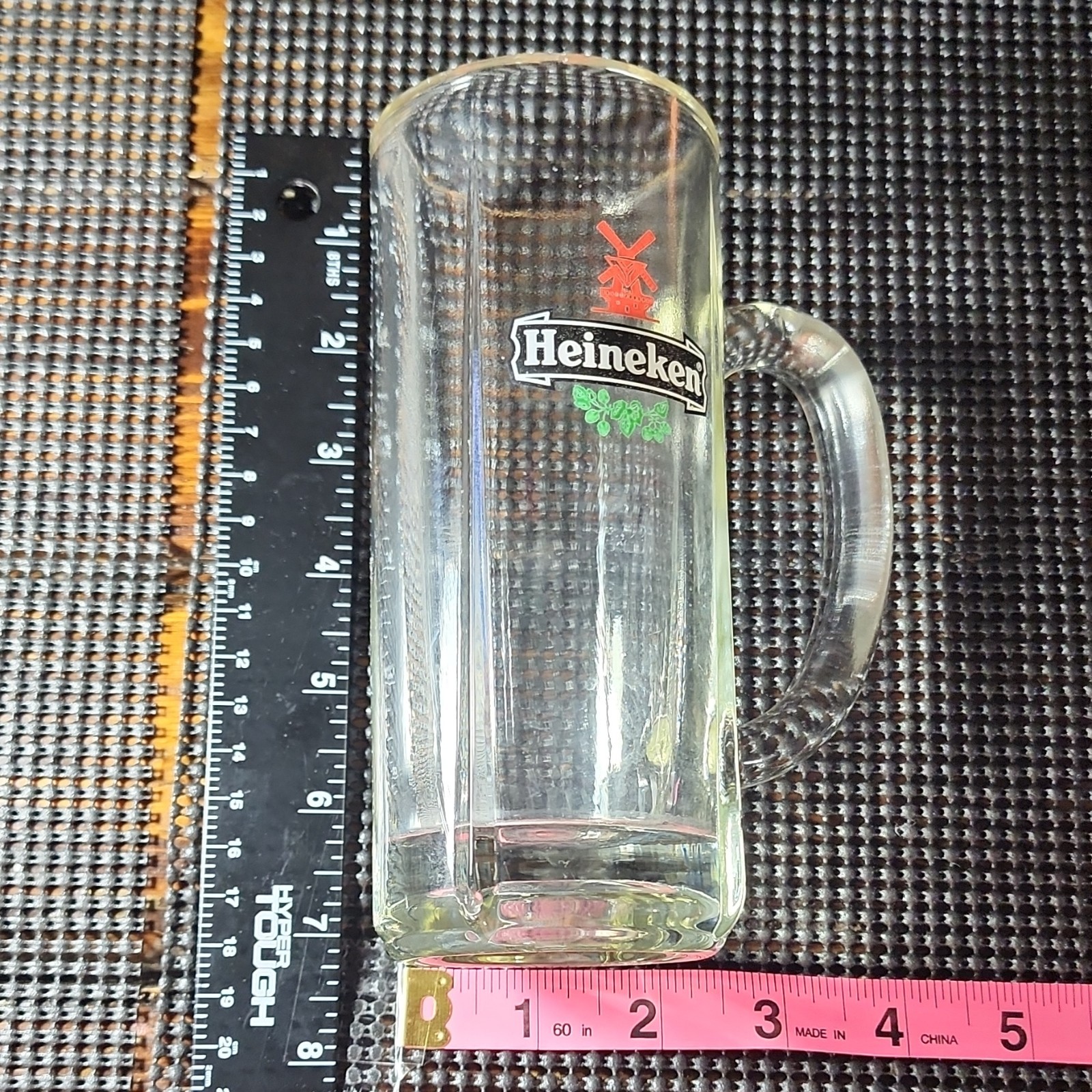 Heineken Glass Beer Mug with Handle Breweriana Collectible