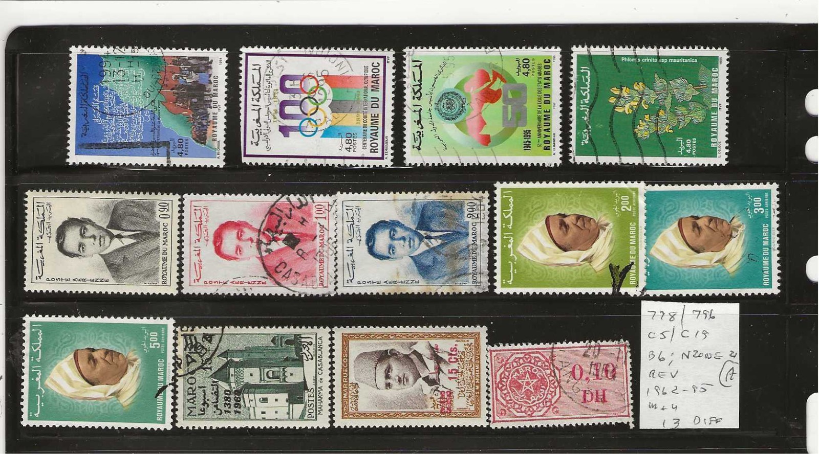 MOROCCO...Sc #778/796; C5/19; B6;  & More...M & U...1962/95...13 Different