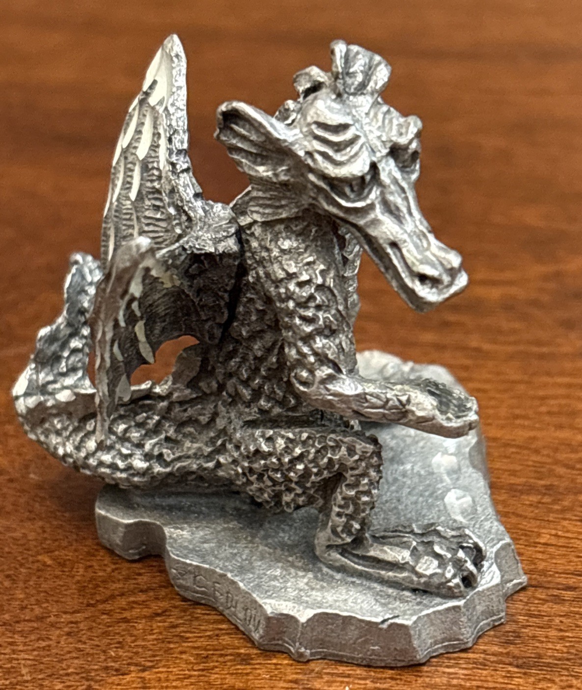 Vintage 1990 Miniature 1.75” Pewter Dragon Figure DND Figurine D&D ?