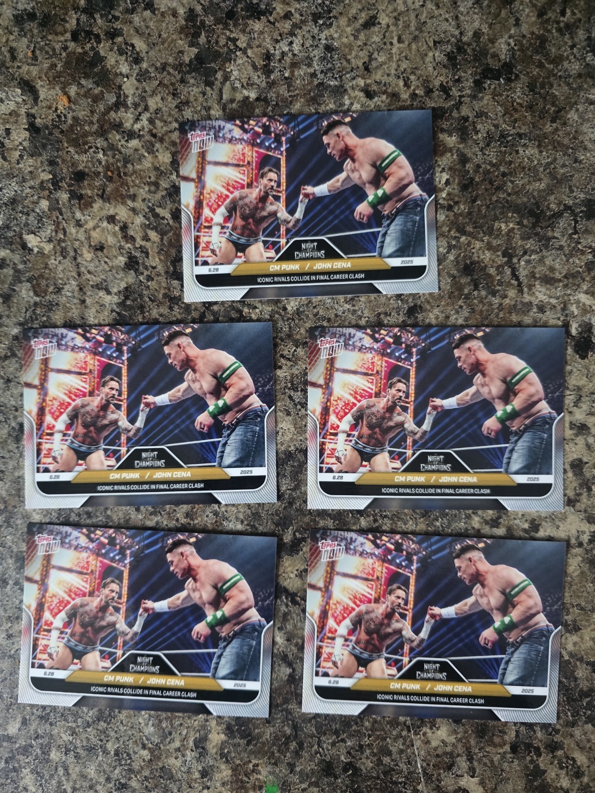 Topps WWE Night of Champions 2023 CM Punk John Cena 5 Sports Trading Cards