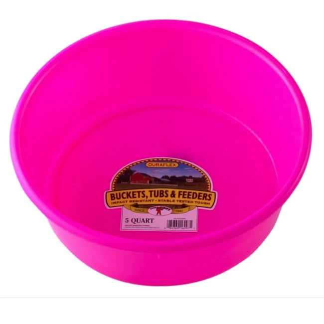 Miller Manufacturing Plastic Pan P5 Hot Pink 5 Qt Buckets Tubs Feeders