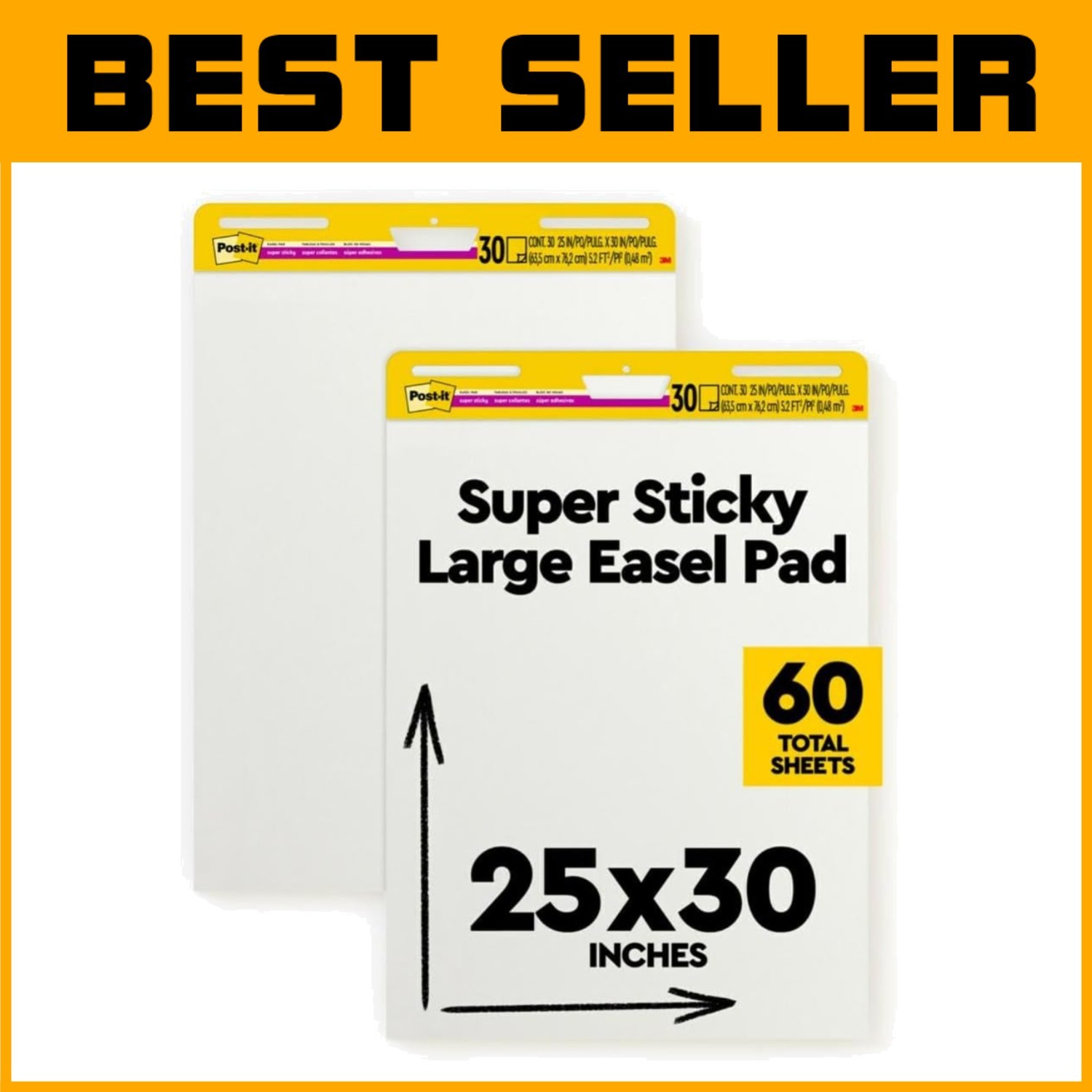 Large White  Easel Pad 25x30 - 2 Pack