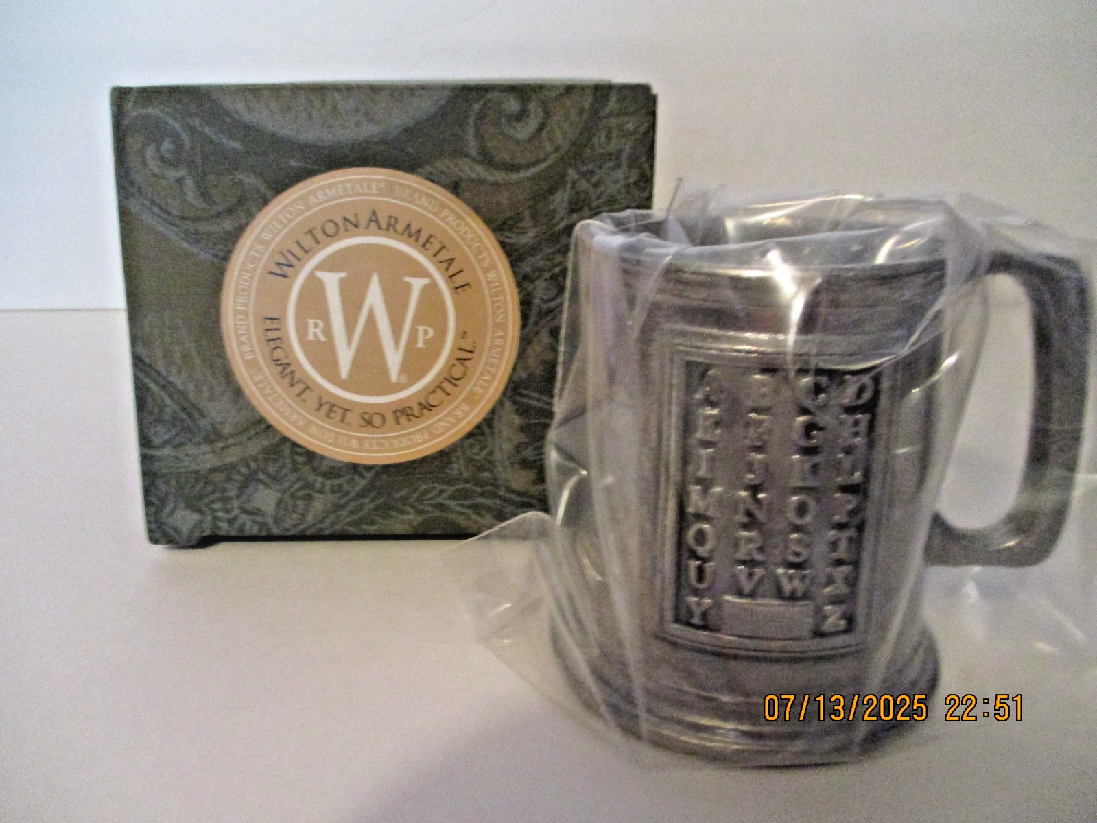 Wilton Armetale ABC Mug New in Box, # 171101, Made in U.S.A. 4'' Tall, Pewter