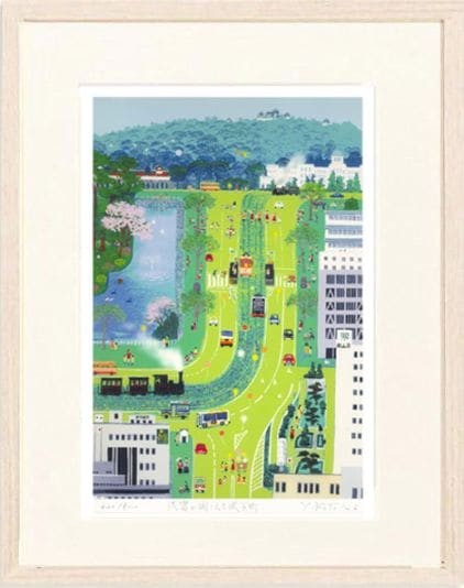 Kohtaro Yoshioka: 'Castle Town Where Whistles Echo' Print, Interior