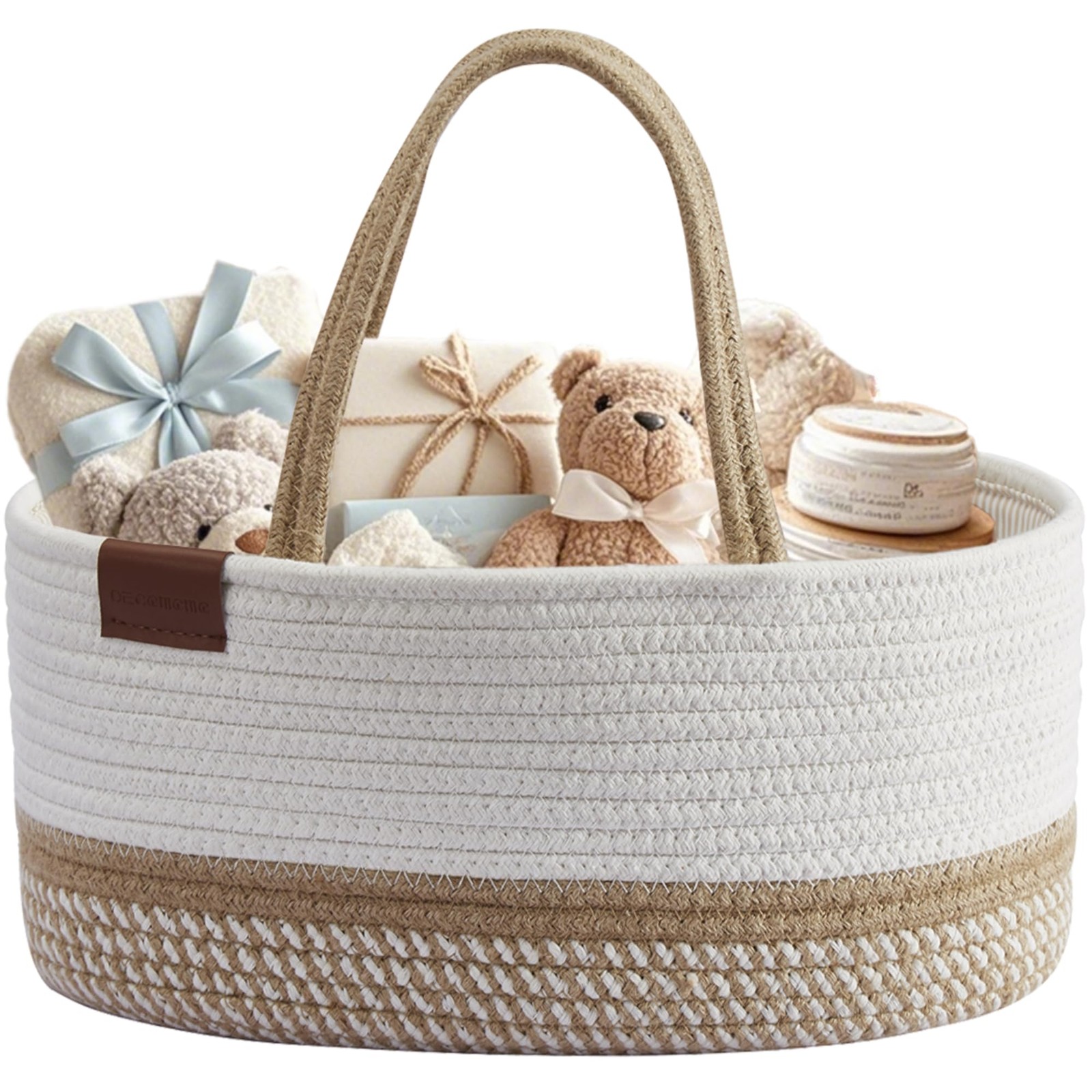 Baby Caddy Organizer, Diaper Caddy Basket, Baby Baskets for Baby Shower (Spir...
