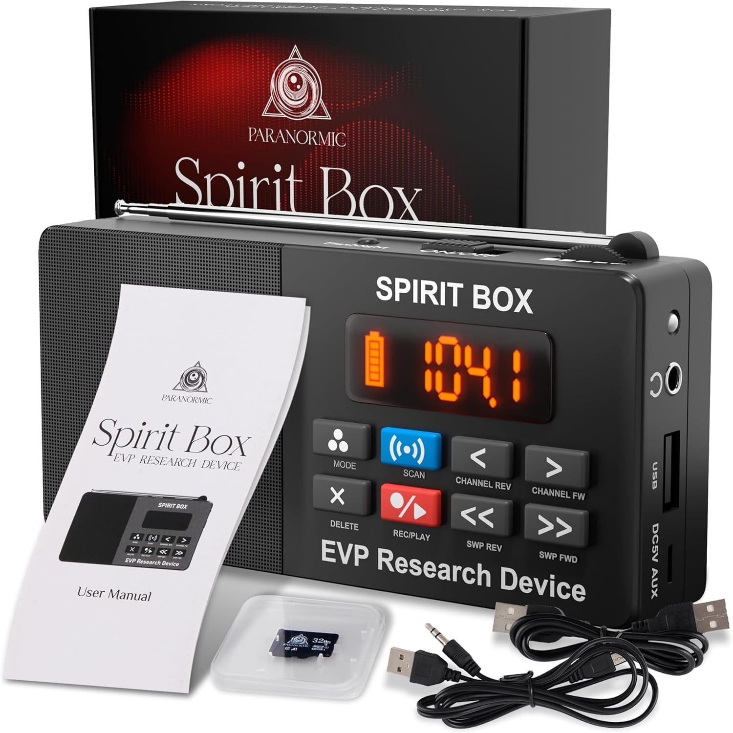 Spirit Box Kit Compact Ghost Hunting 32GB Card Included PARANORMIC Equipment