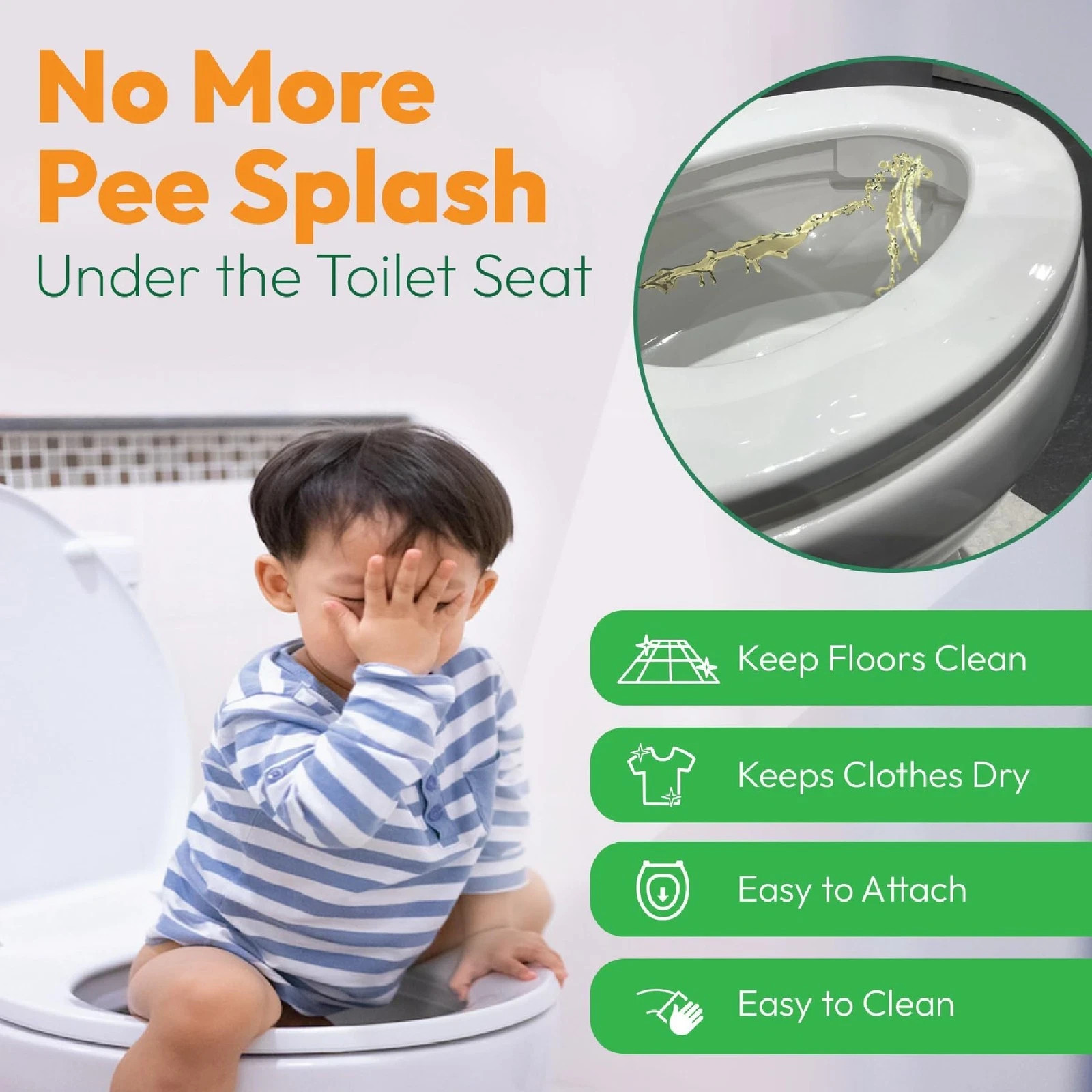 P-flector Urine Guard for Toilet Seat - Pee Splash Guard for Potty-Training Kids