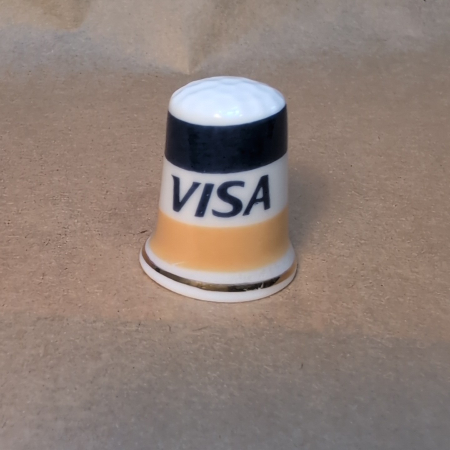 Vintage Fine Bone China Collectable Thimble Visa 