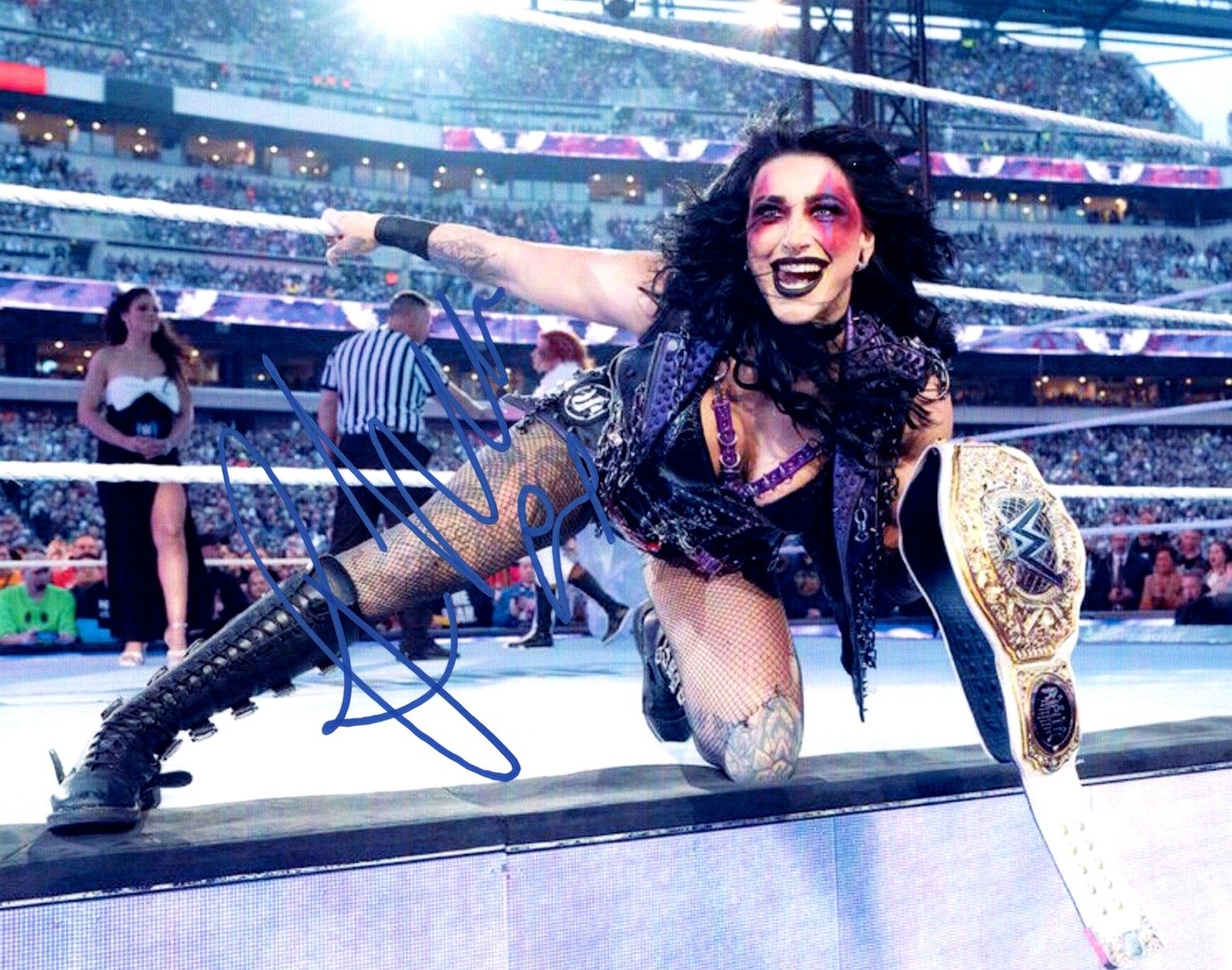 Rhea Ripley WWE Celebration Pose Signed Autographed Photo Authentic 8X10 COA