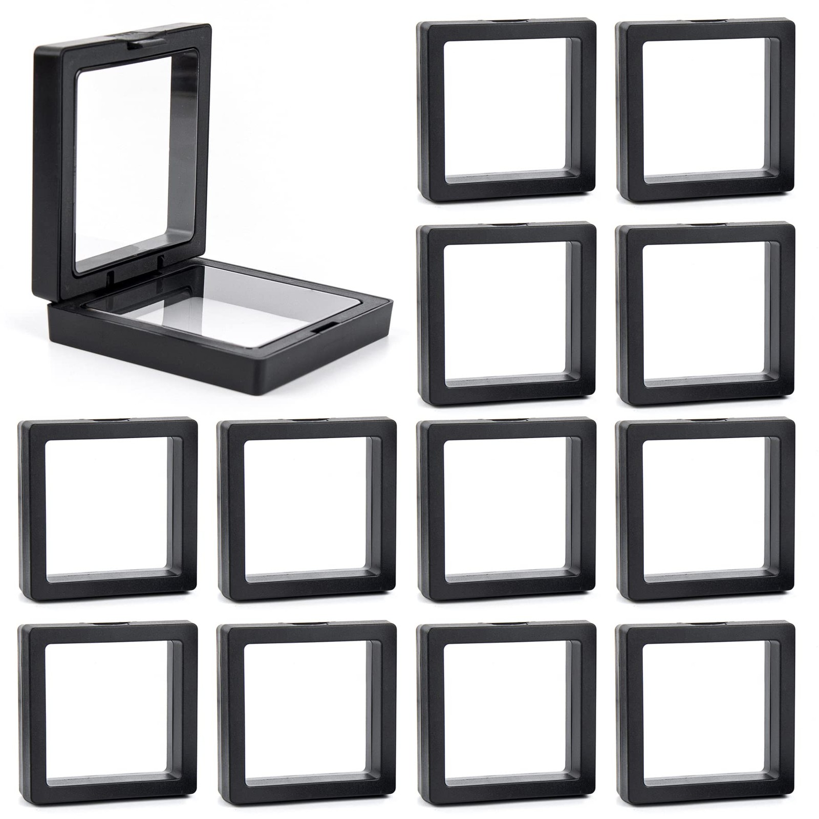3D Floating Frame 20 Pack Black Display Case Challenge Coin 2.8"
