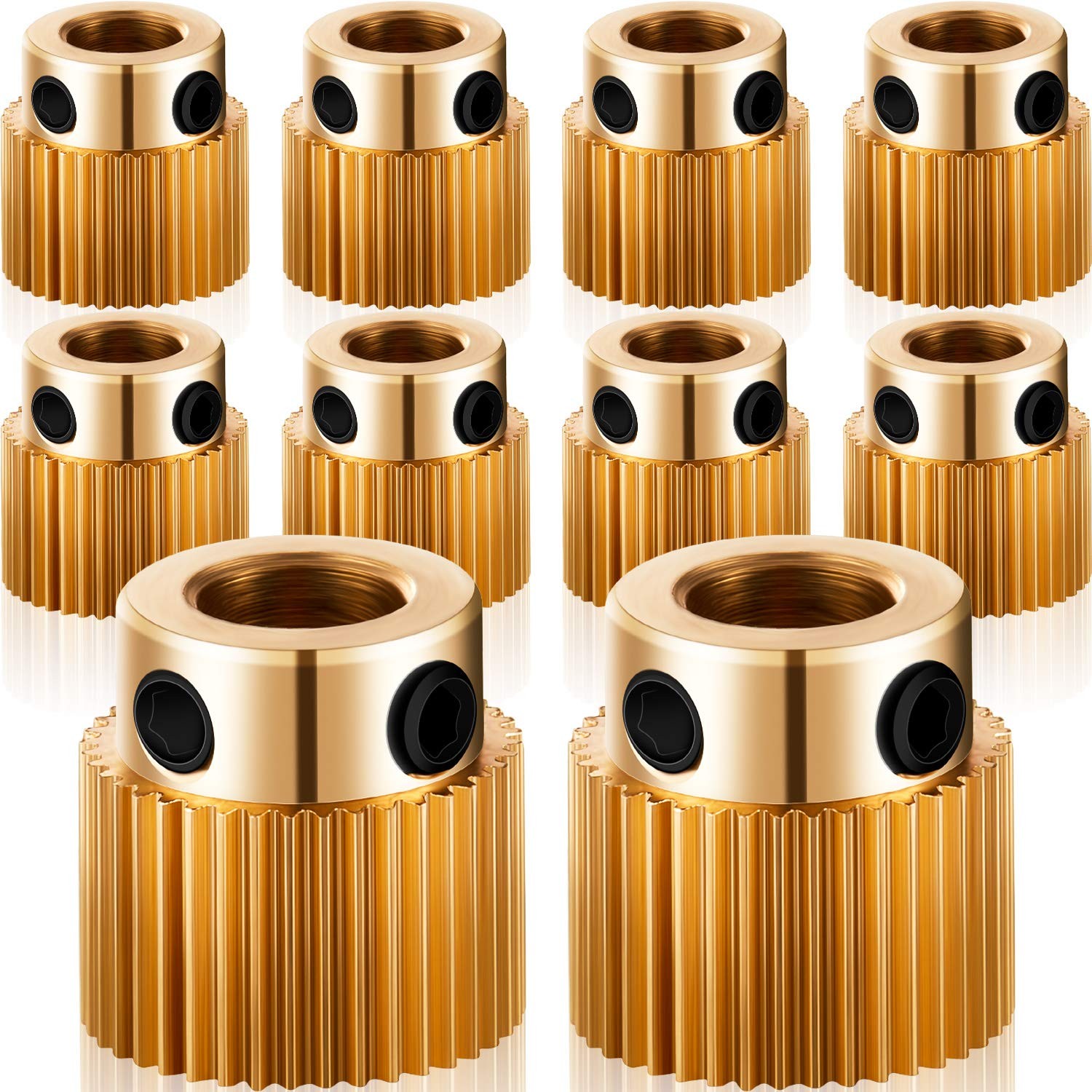 Mudder 10 Pcs 40 Teeth Brass Extruder Wheel 3D Printer Parts Drive Gear Extruder