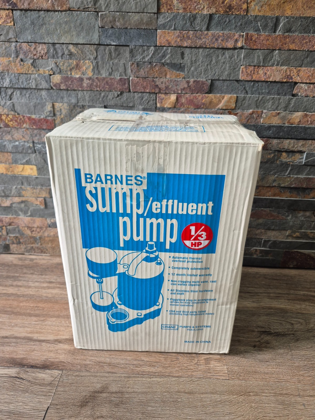 112551 BARNES SUBMERSIBLE EFFLUENT PUMP 1/3HP 120V 1 1/2" NPT DISCHARGE