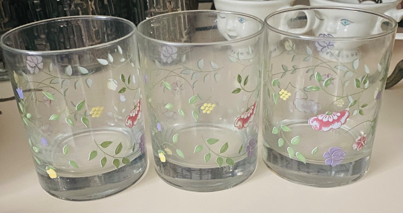 Summer Chintz By Johnson Brothers 12 Oz Dbl Old Fashioned Drinking Tumbler Set 3
