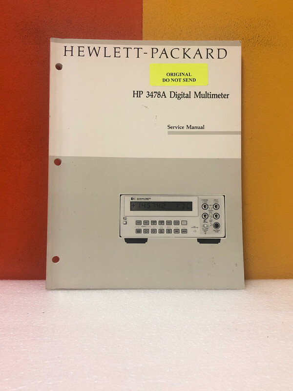 HP 03478-90008 Model 3478A Digital Multimeter Service Manual