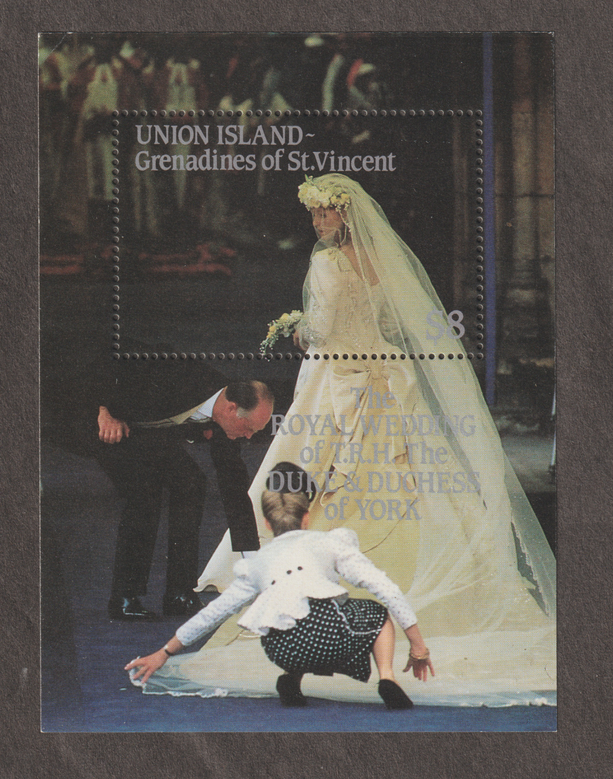 Union Island Grenadines 1986 Royal Wedding Duke & Duchess of York Souvenir Sheet