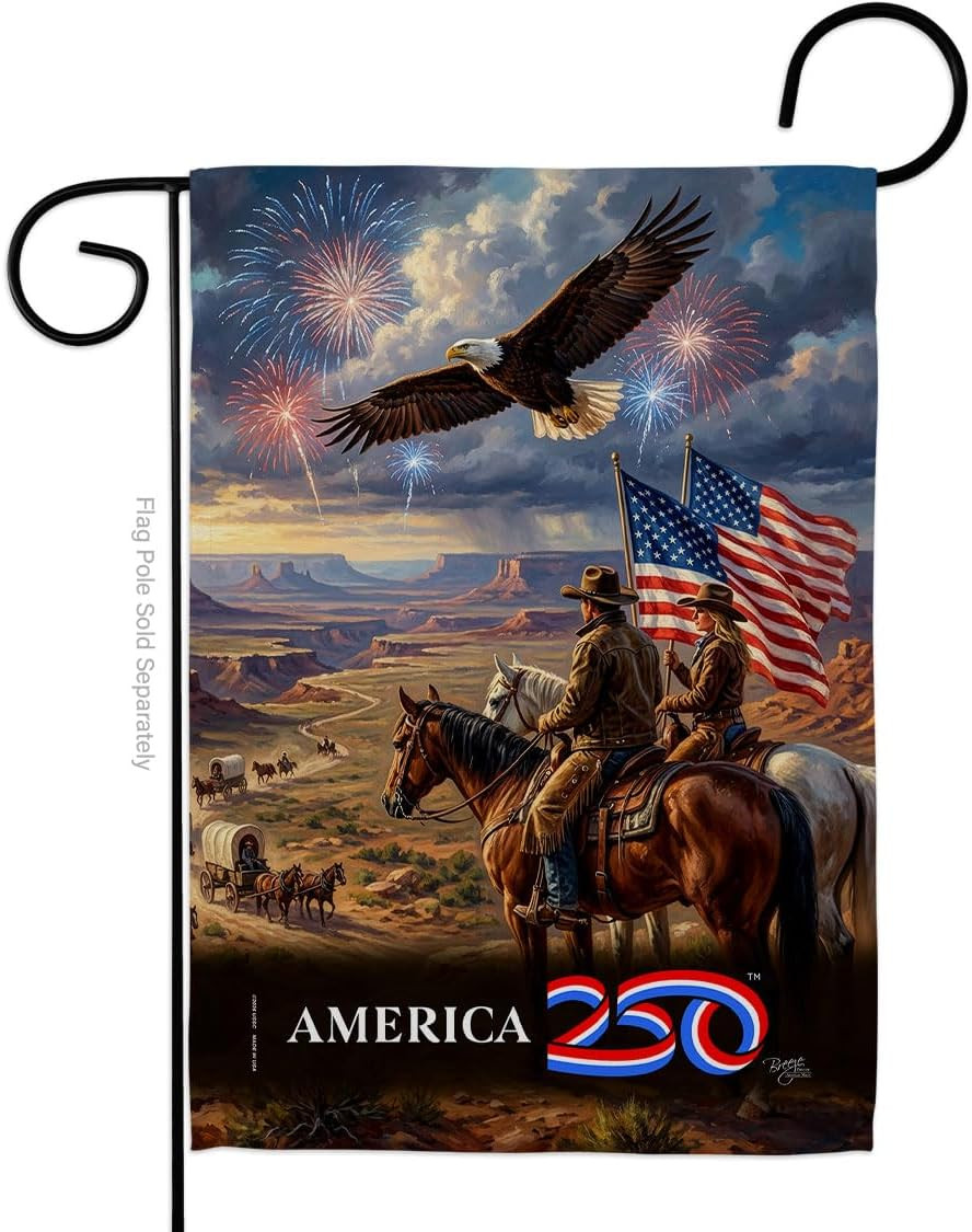 America 250 Flag Frontier Spirit Independence Day Wall Tapestry Home Accent Offi