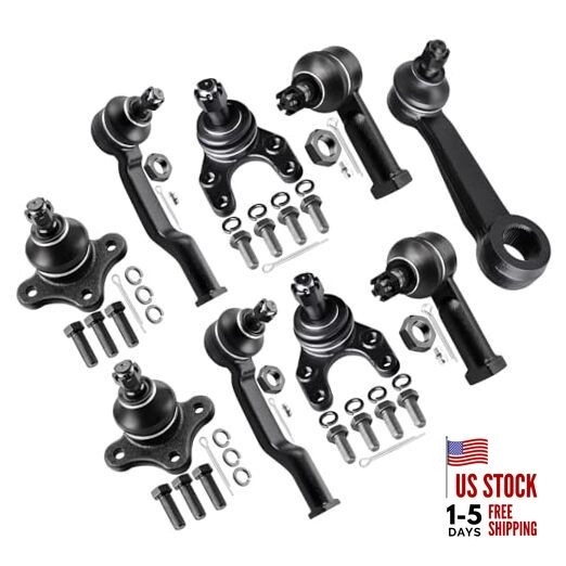  9pcs RWD Suspension Kit Front Inner Outer Tie Rod End Front Lower Upper Ball 