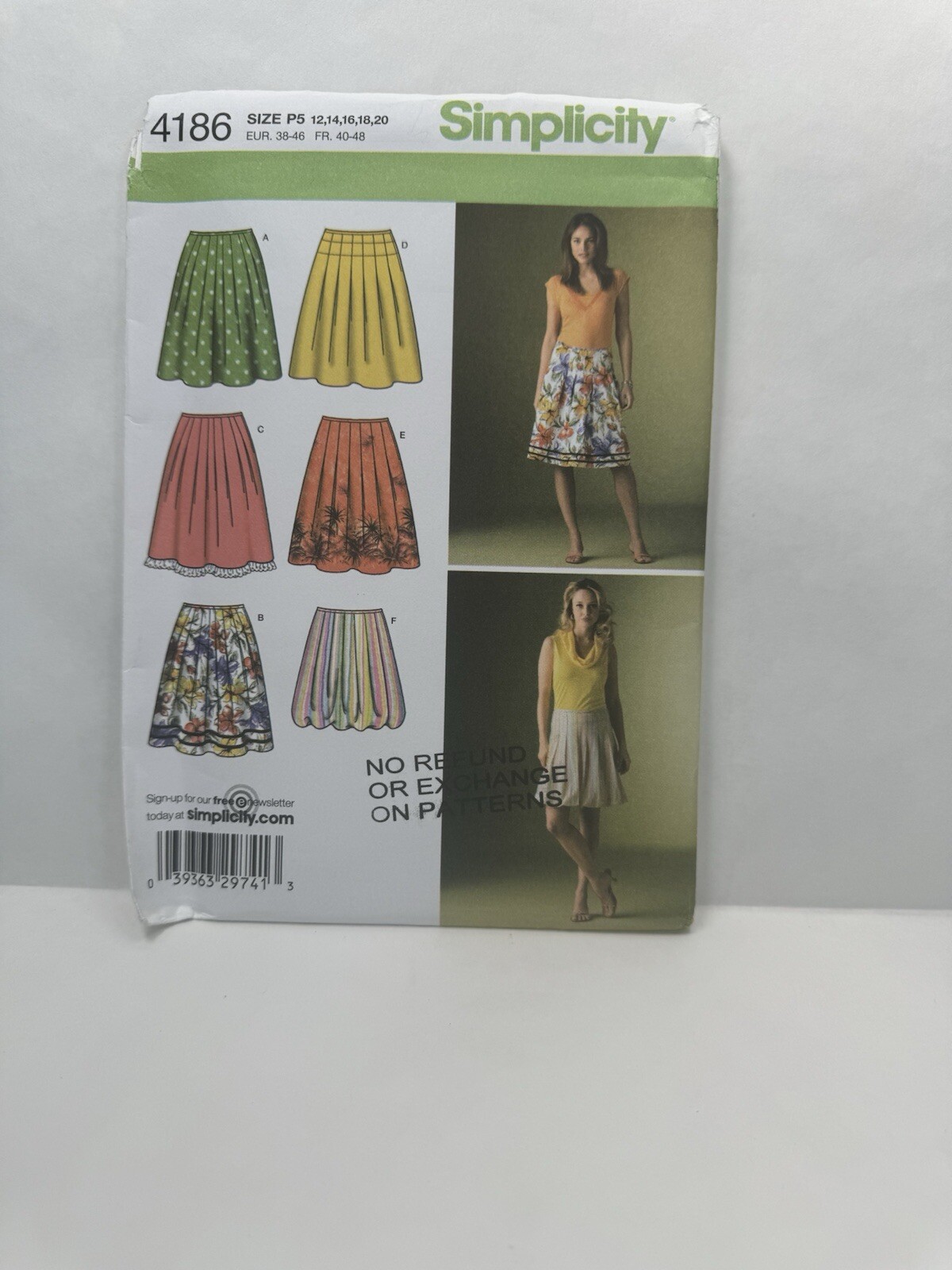 Simplicity 4186 Misses Skirt Pattern 12-20 *Uncut*
