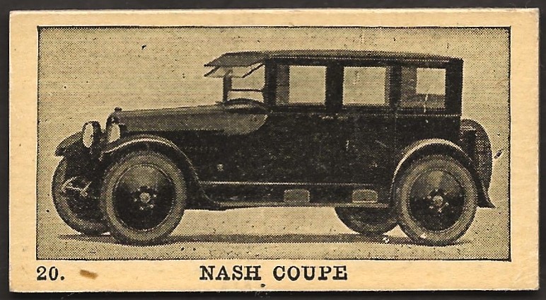 1920's Nash Coupe Automobile Card V60-1 Neilson’s Chocolate #20 Car Trading Card