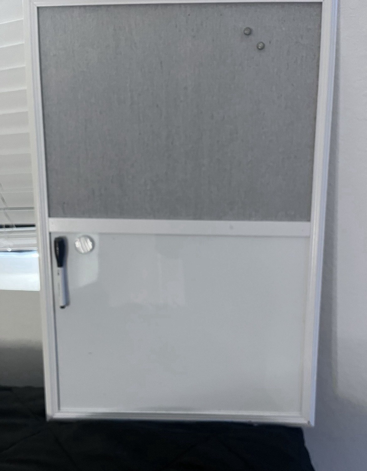 3’ x 4’ magnetic white board with markers and accessories