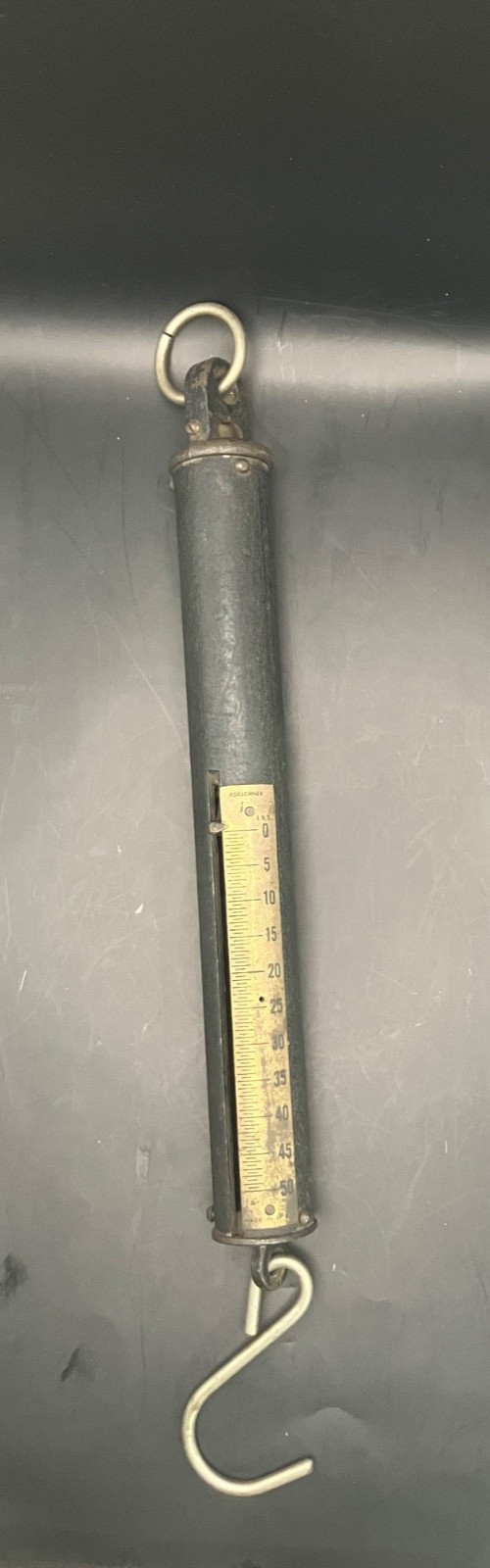 Cast Iron/Brass Hanging Spring Cylinder Scale “26”  By Forschner  1- 50 Lbs