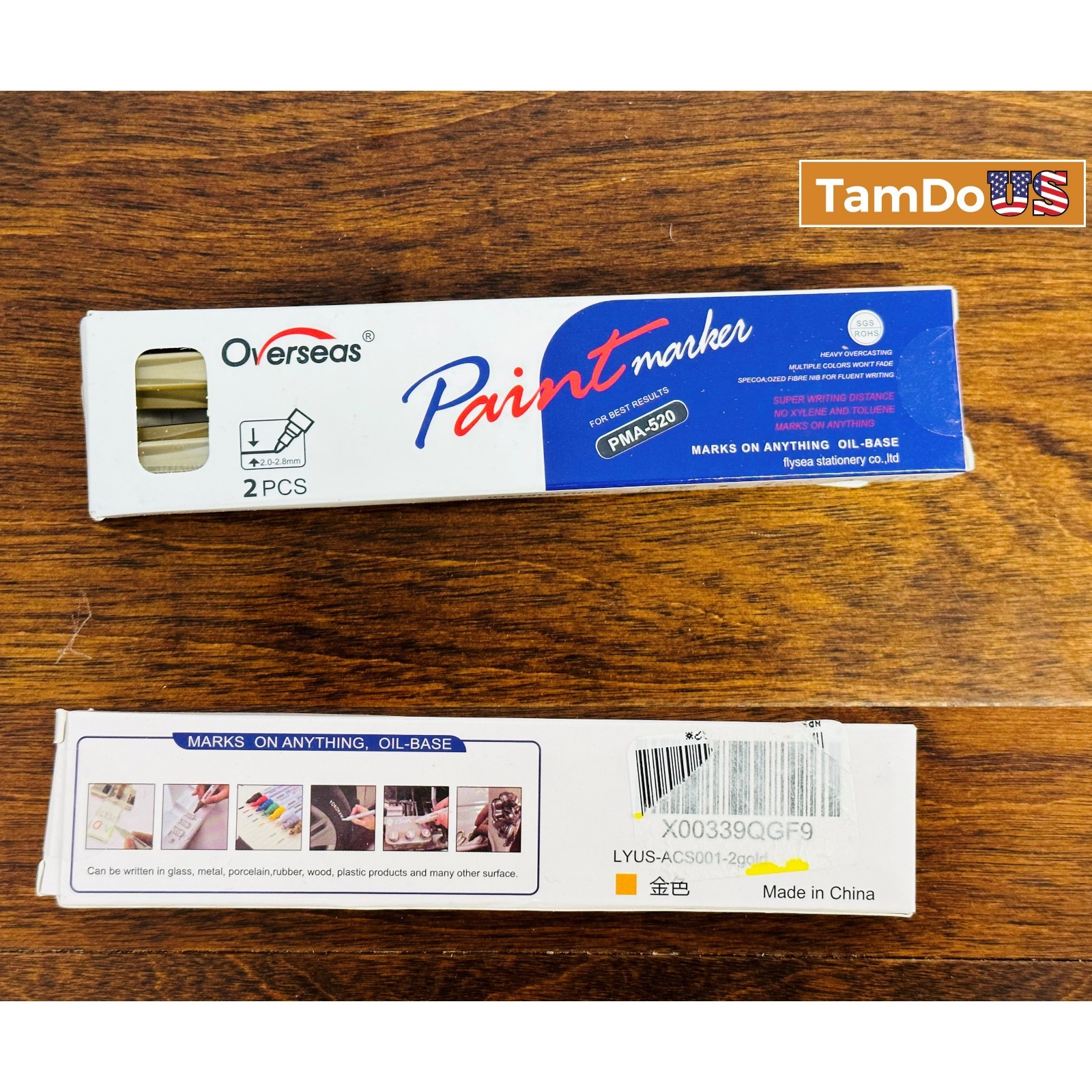 (12 Boxes, 24 Ea) Overseas PMA-520 Permanent Oil-Based Paint Markers GOLD