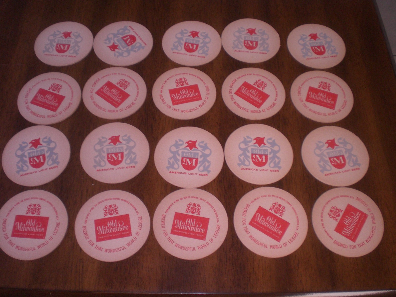20 OLD MILWAUKEE BEER COASTERS