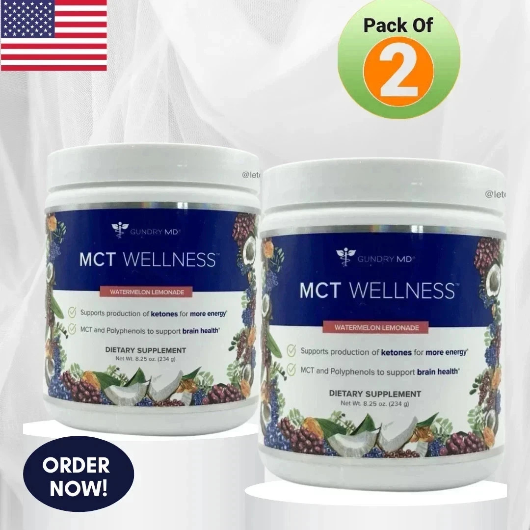 2X Gundry MD MCT Wellness-Watermelon Lemonade 8.25 oz-Dietary Supplement New!!