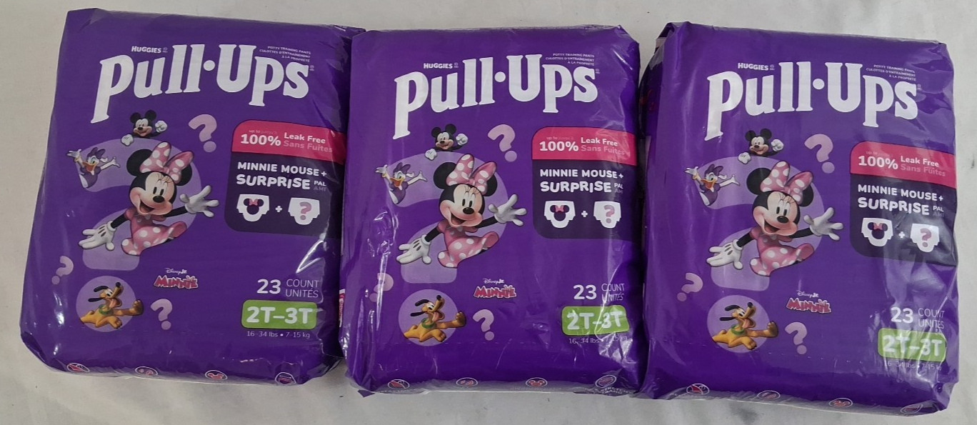 3x23 Pack Huggies Pull-Ups 2T-3T Minnie Mouse + Surprise Pal