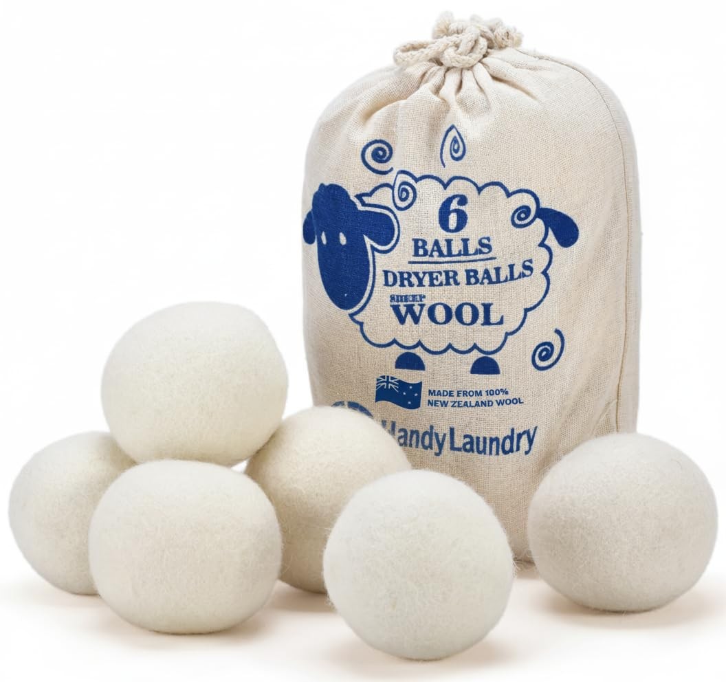 Handy Laundry Wool Dryer Balls - 2.5 Inch - Diameter, Natural 