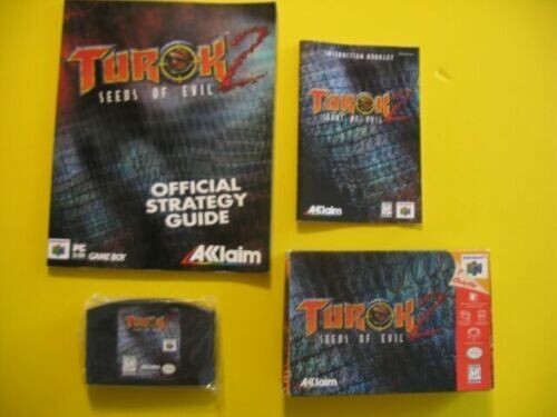Turok 2 Seeds Of Evil Nintendo 64 N64 WITH STRATEGY GUIDE