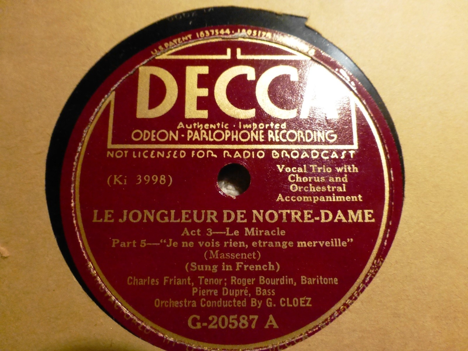 1930 CHARLES FRIANT Roger Bourdin Pierre Dupre LE JONGLEUR DE NOTRE DAME 5/6_ 78