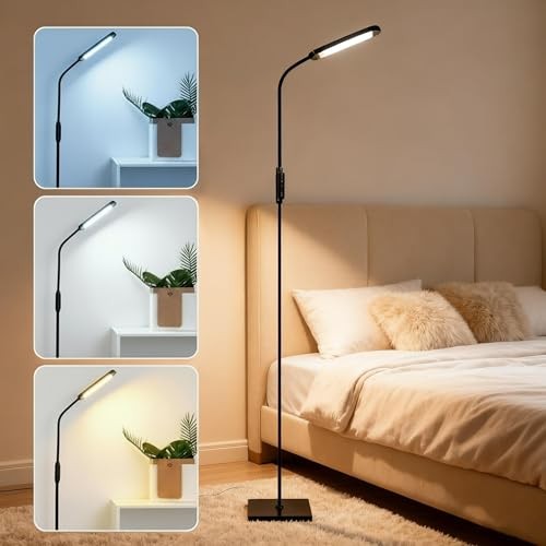 LED Floor Lamp for Living Room, Modern Standing LED Light, Adjustable Tall 