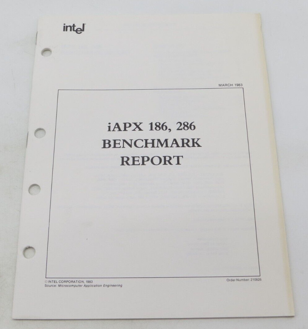 intel iAPX 186, 286 Benchmark Report March 1983 order number 210826 book
