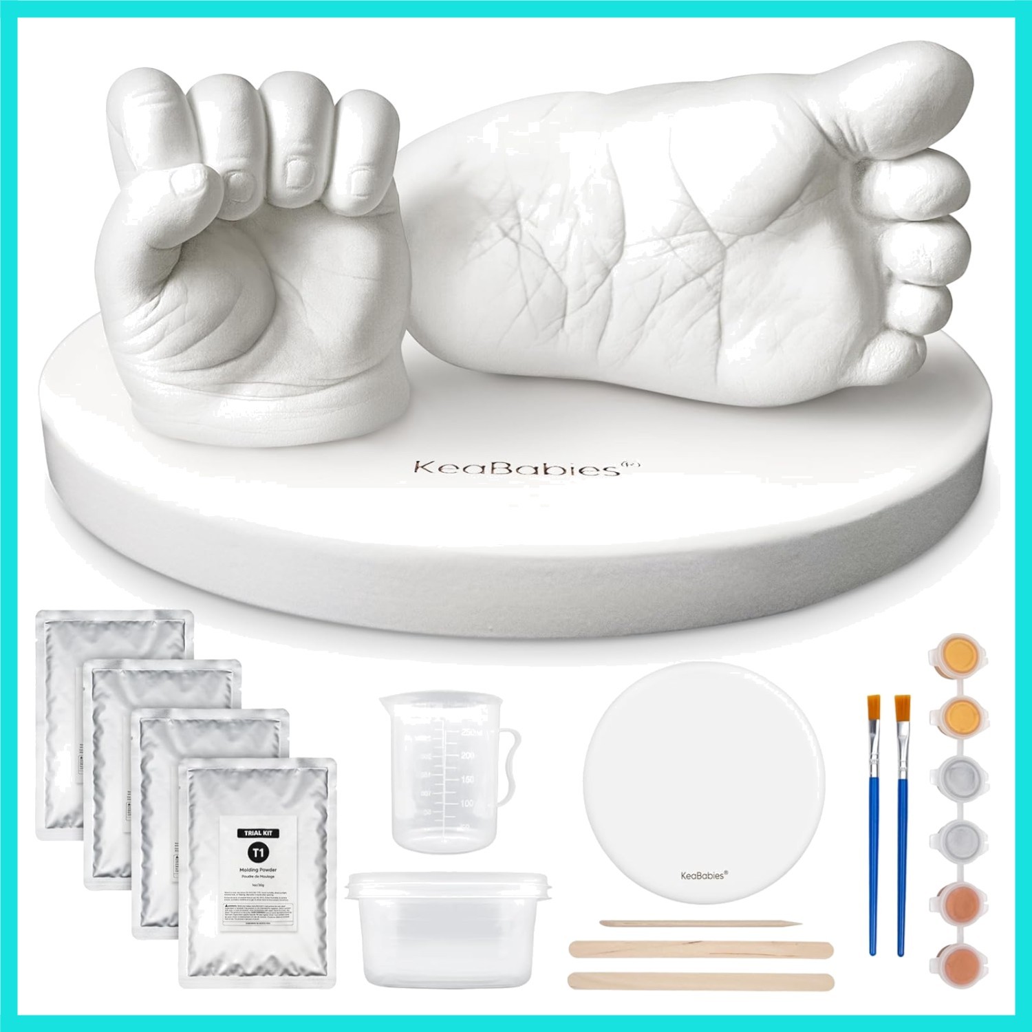 Baby Casting Kit Hands and Feet Mold - 3D Newborn Hand Casting Kit & Stylish ...
