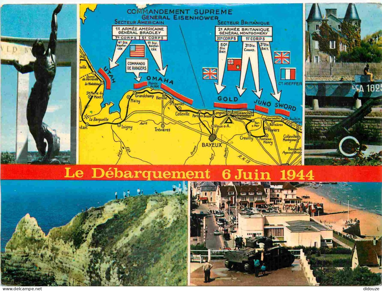 Postcard - Militaria - Landing of June 6, 1944 in Normandy - Multivviews