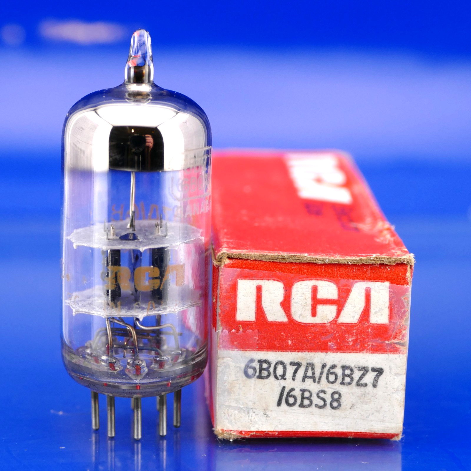One RCA 6BS8 6BQ7A 6BZ7 Tube NOS NIB Black Plate GM[%]: 92/107 AMPLITREX