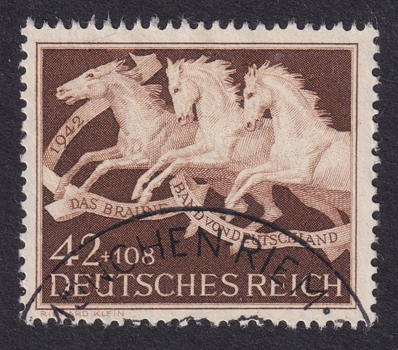 GERMANY 1942 Brown Ribbon SG 805 Used