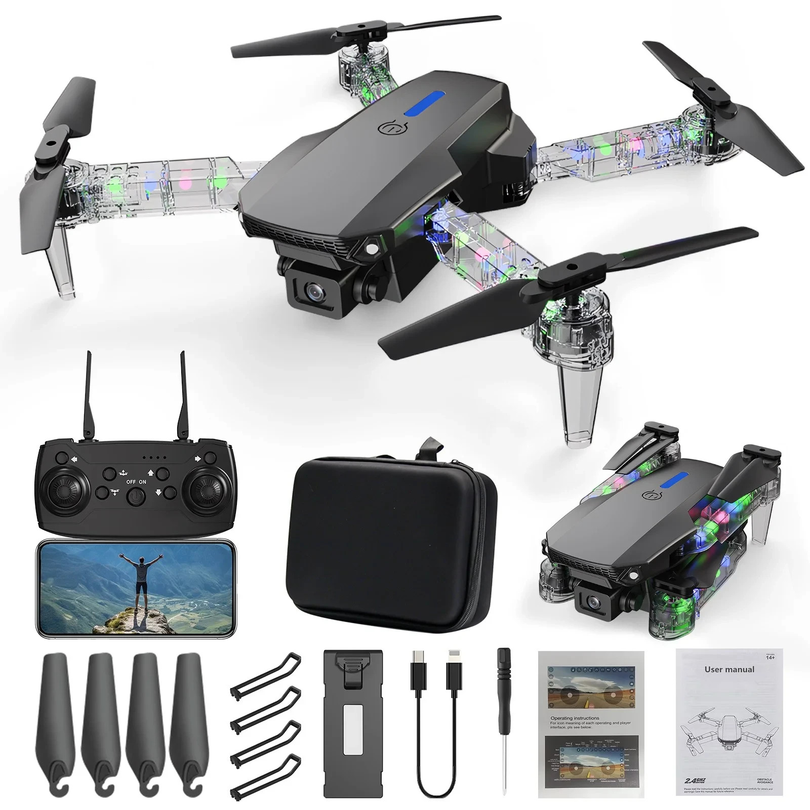 Drone With 1080P Hd Fpv Camera Wifi Remote Control Altitude Hold Headless Mode