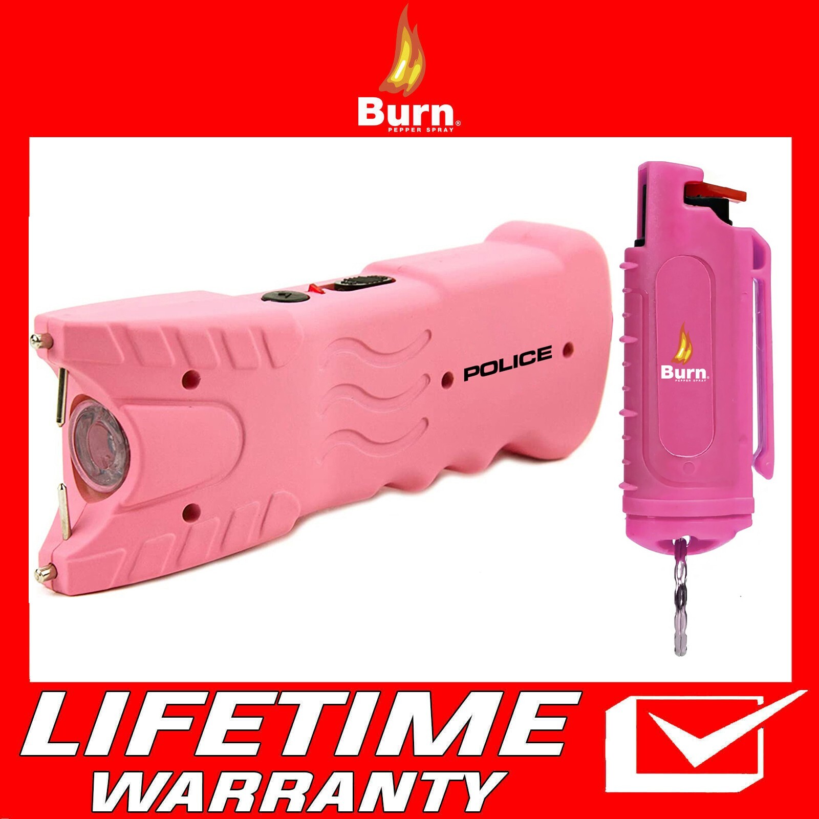 Stun Gun Pepper Spray Combo for Women Self Defense Police 916 Pink 