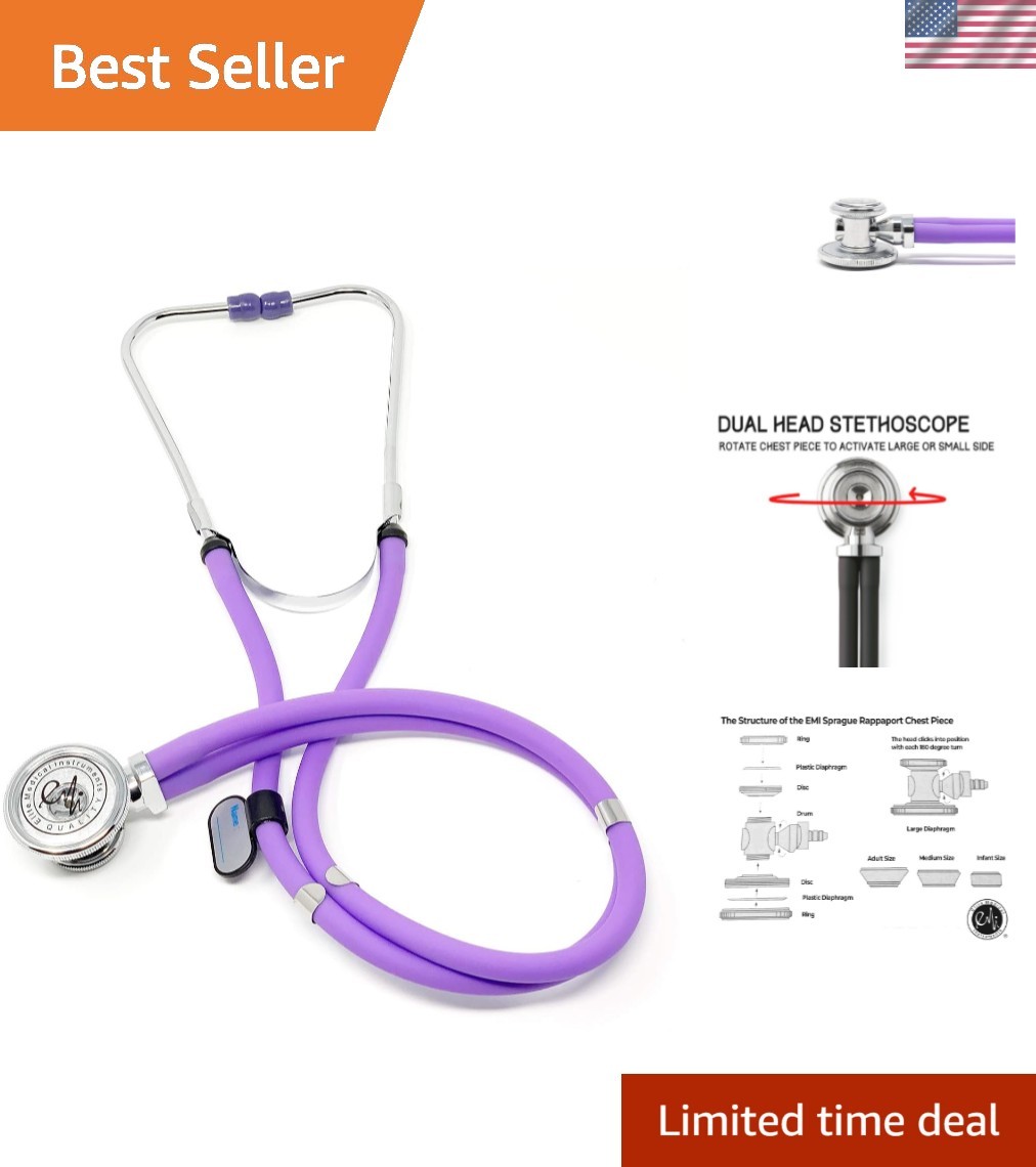 EMI Sprague Rappaport Dual Head Medical Stethoscope - Lilac Perfect for Nurses