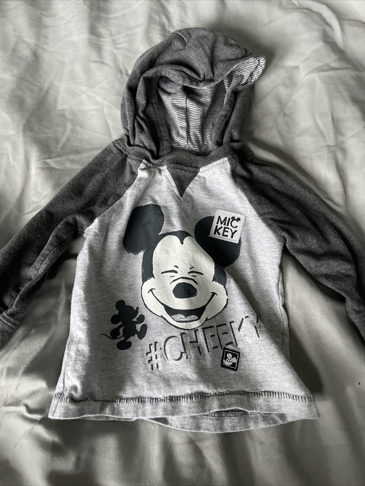 George  Grey Cotton Pullover Jumper Size 0-3 Months - Mickey