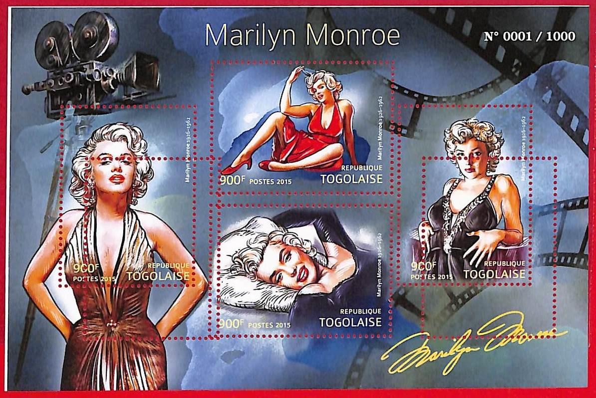 A3716 - TOGOLAISE - ERROR MISPERF Stamp Sheet - 2015 - Marilyn Monroe